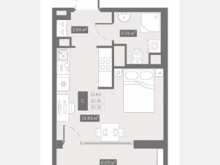 Студия, 25.3 м², 5/10 этаж