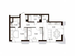 3-комн., 70.6 м², 6/22 этаж