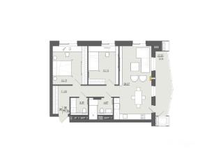 3-комн., 79.36 м², 4/6 этаж