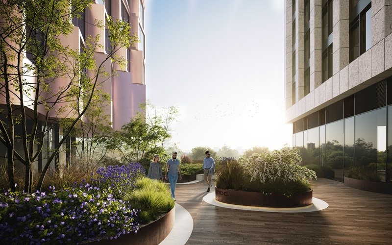 На территоррии ЖК MOD. Иллюстрация: MR Group